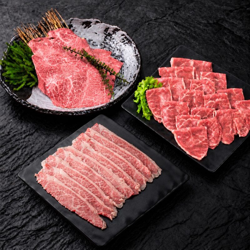 日本大分和牛火烤雙霸組：前腿芯火鍋片、板腱火鍋片、肋眼上蓋燒烤片